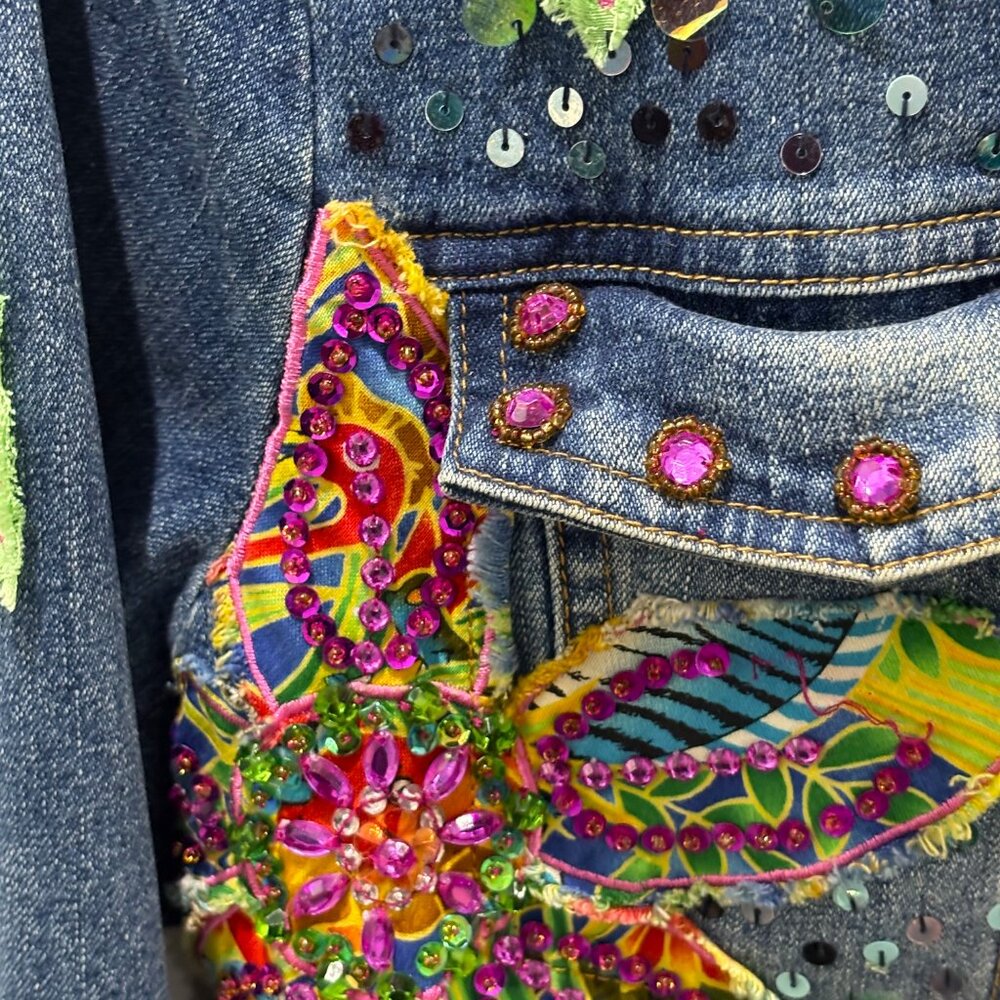 Berek by Takako Saxon Embroidered Denim Jacket – Size Medium - FREE SHIPPING - Picture 4 of 6